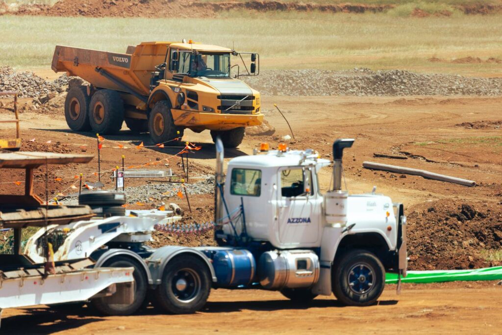heavy duty equipment and truck transferring