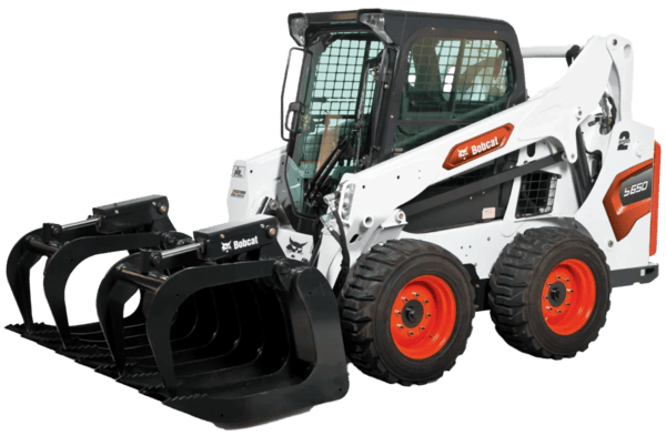 bobcat-s650-m3-grapple-cob skid steer tracked for rent in western canada